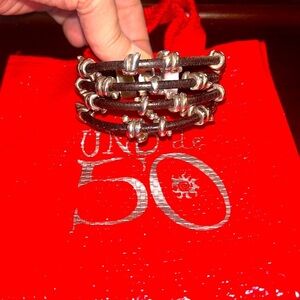Uno de 50 brown leather mixed metals bracelet from Spain 🇪🇸 sz small